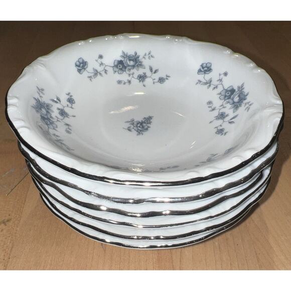 6 Johann Haviland BLUE GARLAND 5" FRUIT Berry SAUCE Dessert BOWLS Bavaria EXC!!! - Picture 1 of 9
